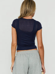 In Time Layered Top Navy