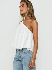Klyne One Shoulder Top White