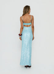 Every Lifetime Sequin Maxi Dress Baby Blue