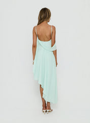 Massey Bust Draping Low Back Midi Dress Aqua
