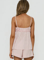 Harwin Gathered Bust Babydoll Top Pink Stripe