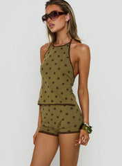 Speranza Micro Shorts Green Polka Dot