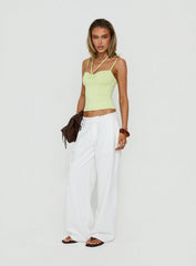 Mylana Straight Leg Tie Pants White