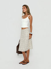 Olila Sequin Midi Skirt White Polka Dot