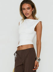 Mystro Cut Out Top White