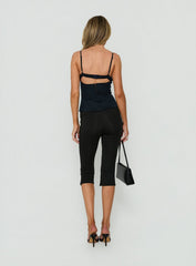 Avedon Foldover Waist Capri Pants Black