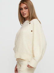 Susi Fluffy Knit Sweater Ivory