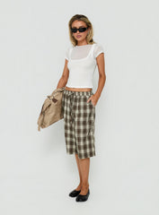 Tucka Long Line Baggy Shorts Multi Check
