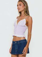 Marigolds Frill Detail Cami Top Purple