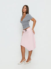 Ismora Asymmetrical Midi Skirt Pink