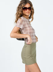 Karley Low Waist Mini Skirt Green