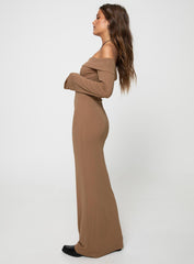 Maida Maxi Dress Light Brown