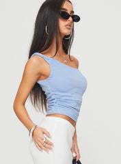 Messenger One Shoulder Top Blue