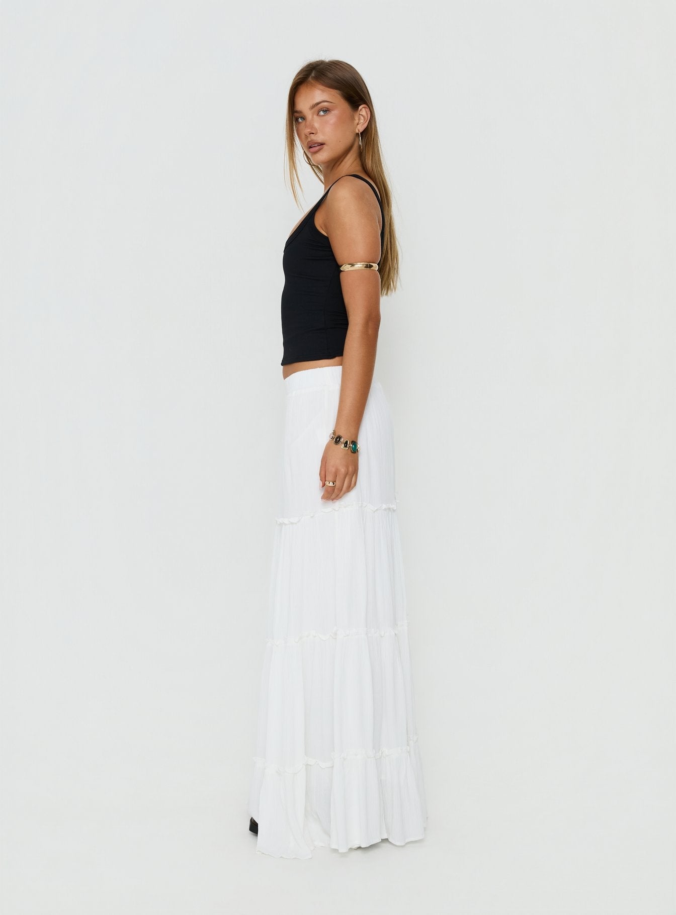 Miriah Maxi Skirt White Petite