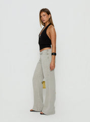 Slow Ride Mid Rise Bootleg Belted Jeans Desert Grey