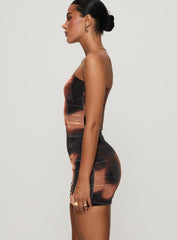 Kalena Mini Dress Brown Multi