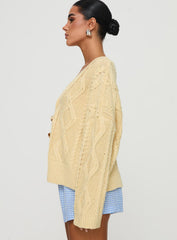 Daxtan Cable Cardigan Lemon