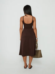 Esmiana Slinky Midi Dress Chocolate