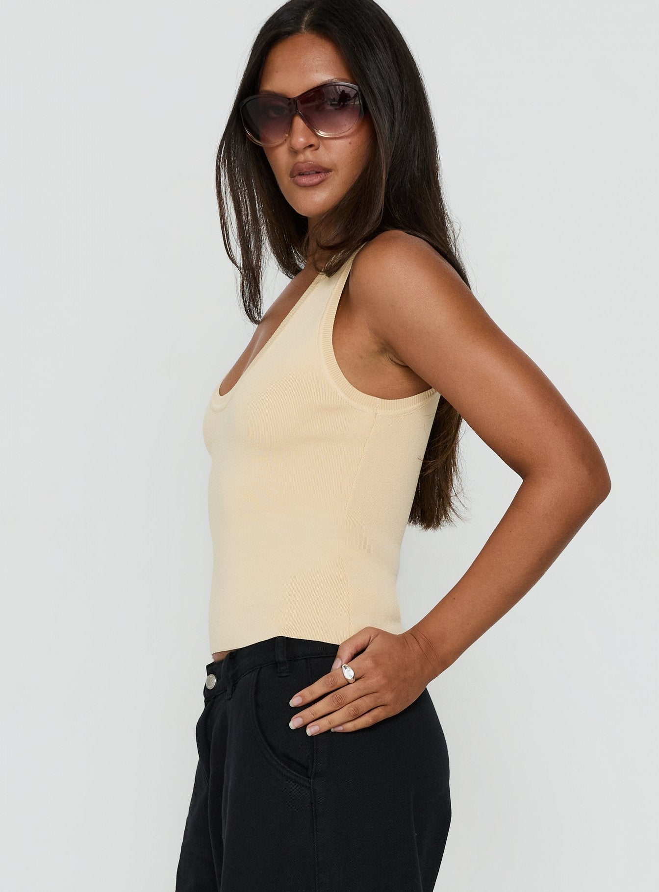 Solanah Knit Tank Top Lemon