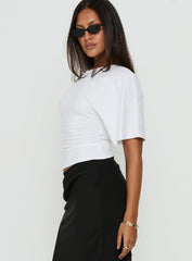 Nakota V Neck Cinched Tee White