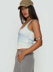 Soft Ember Graphic Tank Top Blue