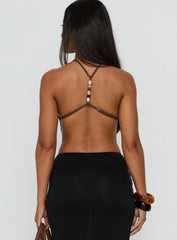 Noree Bead Detail Bodysuit Mocha
