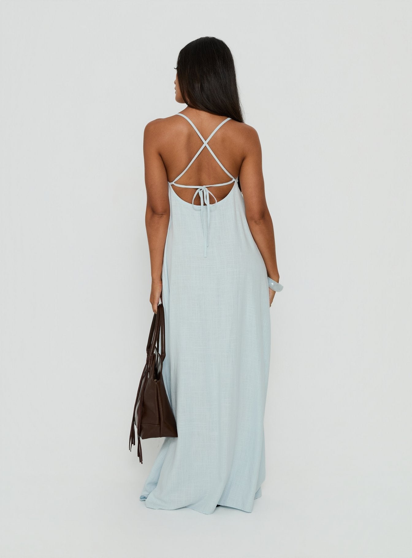 Solie Tie Back Maxi Dress Ice Blue