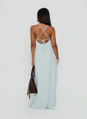 Solie Tie Back Maxi Dress Ice Blue