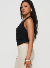 Vayda Halter Top Black