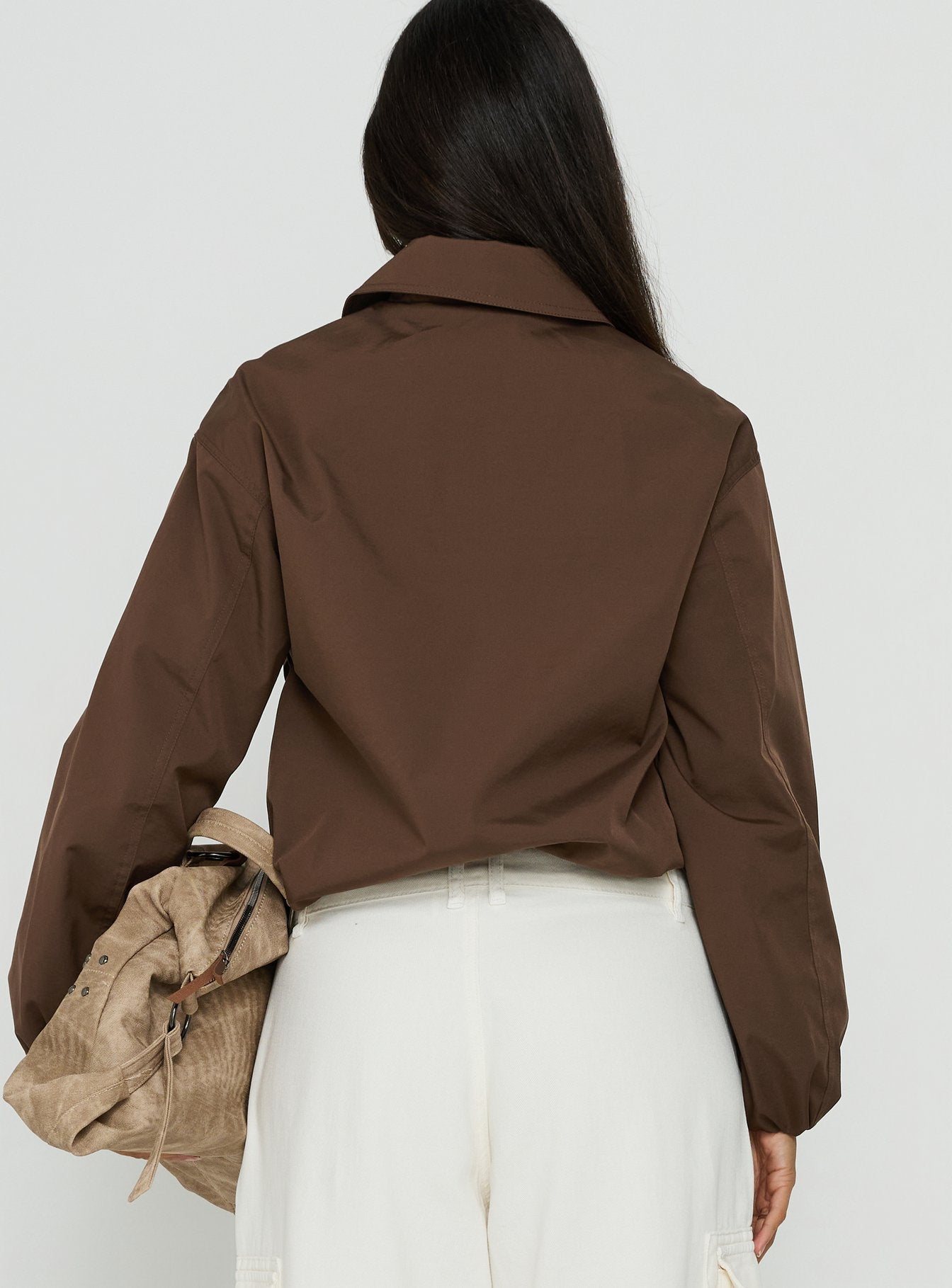 Scorpia Canvas Bomber Jacket Dark Brown
