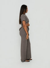 Calisse Knit Wide Leg Pants Mocha