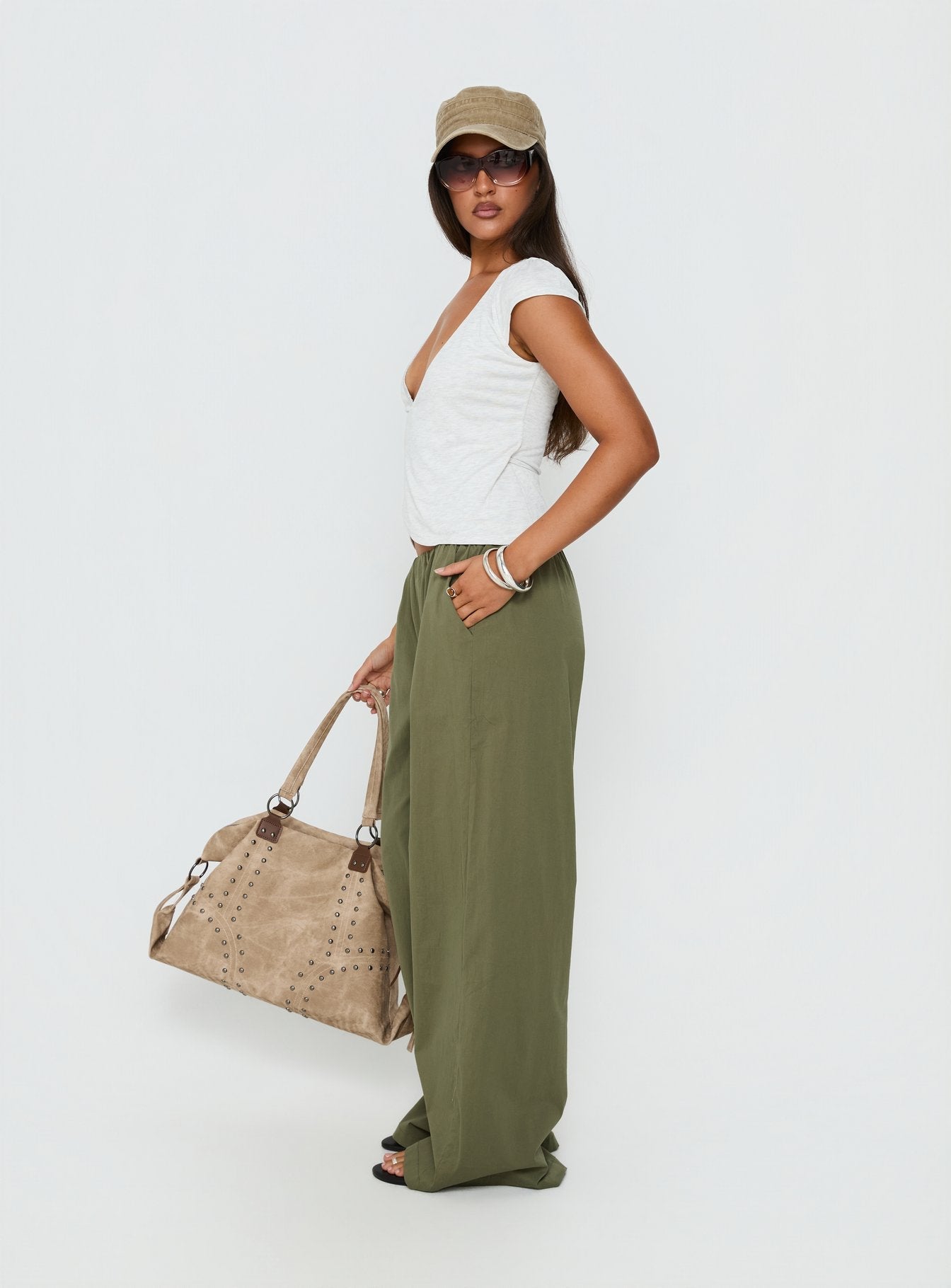Stefanee Short Sleeve Wrap Top Light Grey Marle