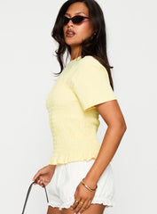 Maybe Tomorrow Ruched Top Lemon