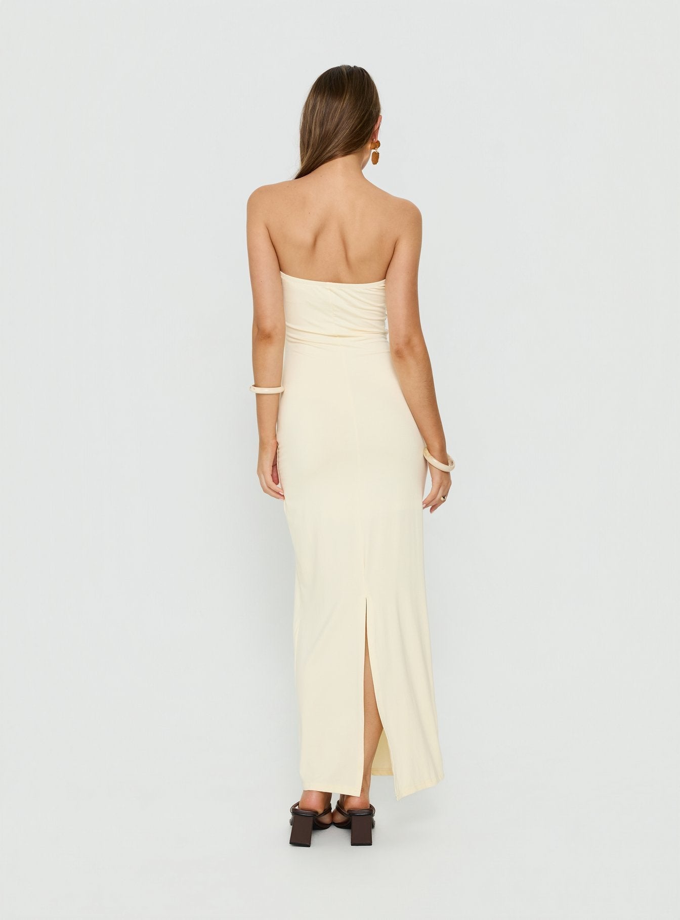 Signature Move Strapless Maxi Dress Butter Yellow