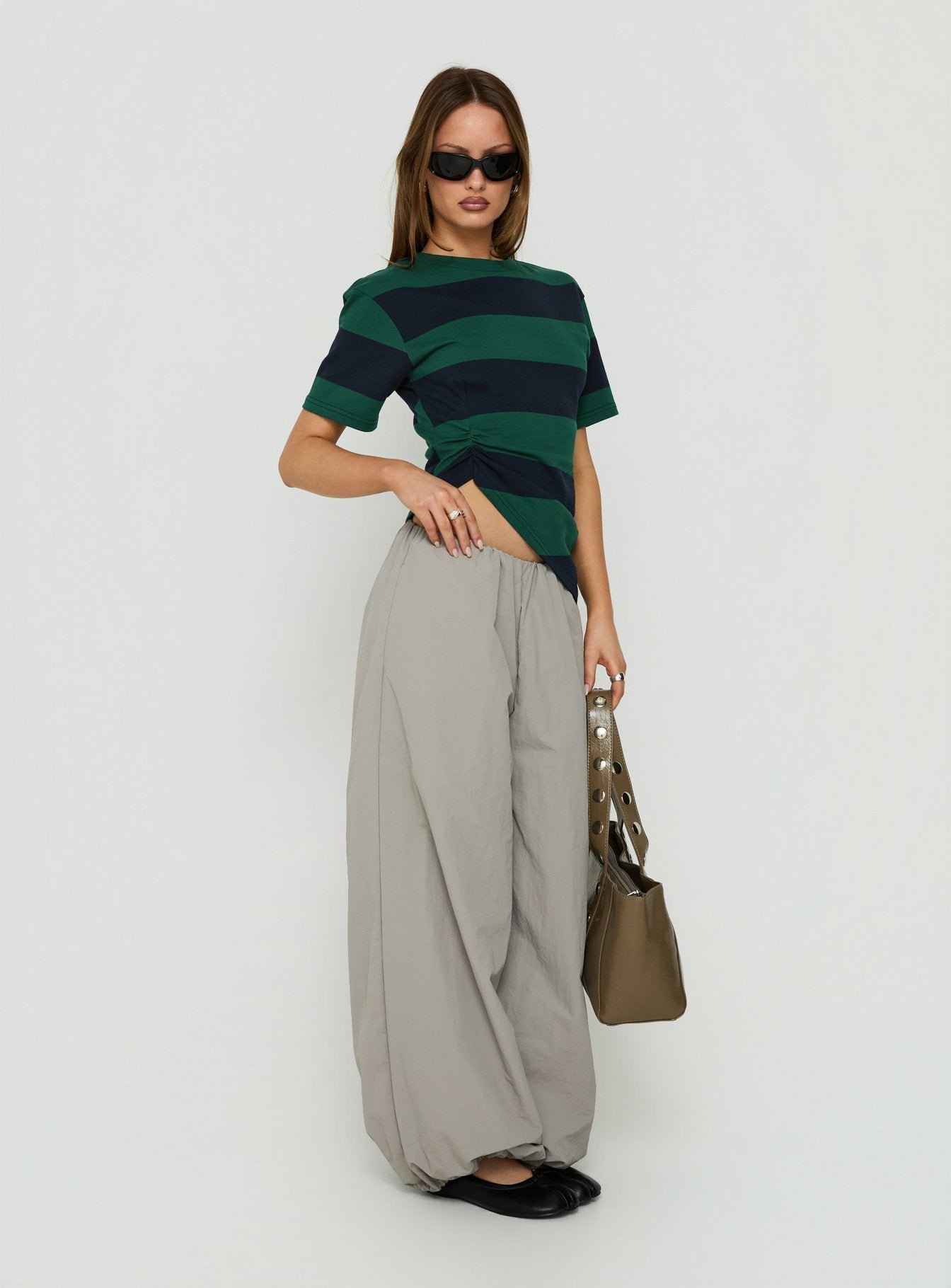 Your Orbit Nylon Baggy Pants Grey