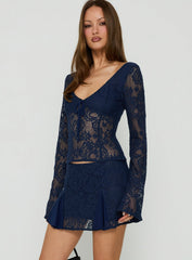 Quani Lace Mini Skirt Navy