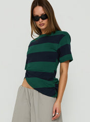 In Transit Tee Green Stripe