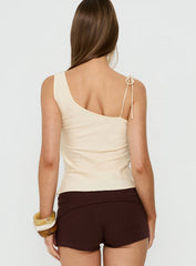 Loucetta One Shoulder Tie Detail Top Cream Stripe