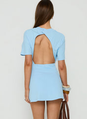 Astrix Cutout V Neck Playsuit Blue