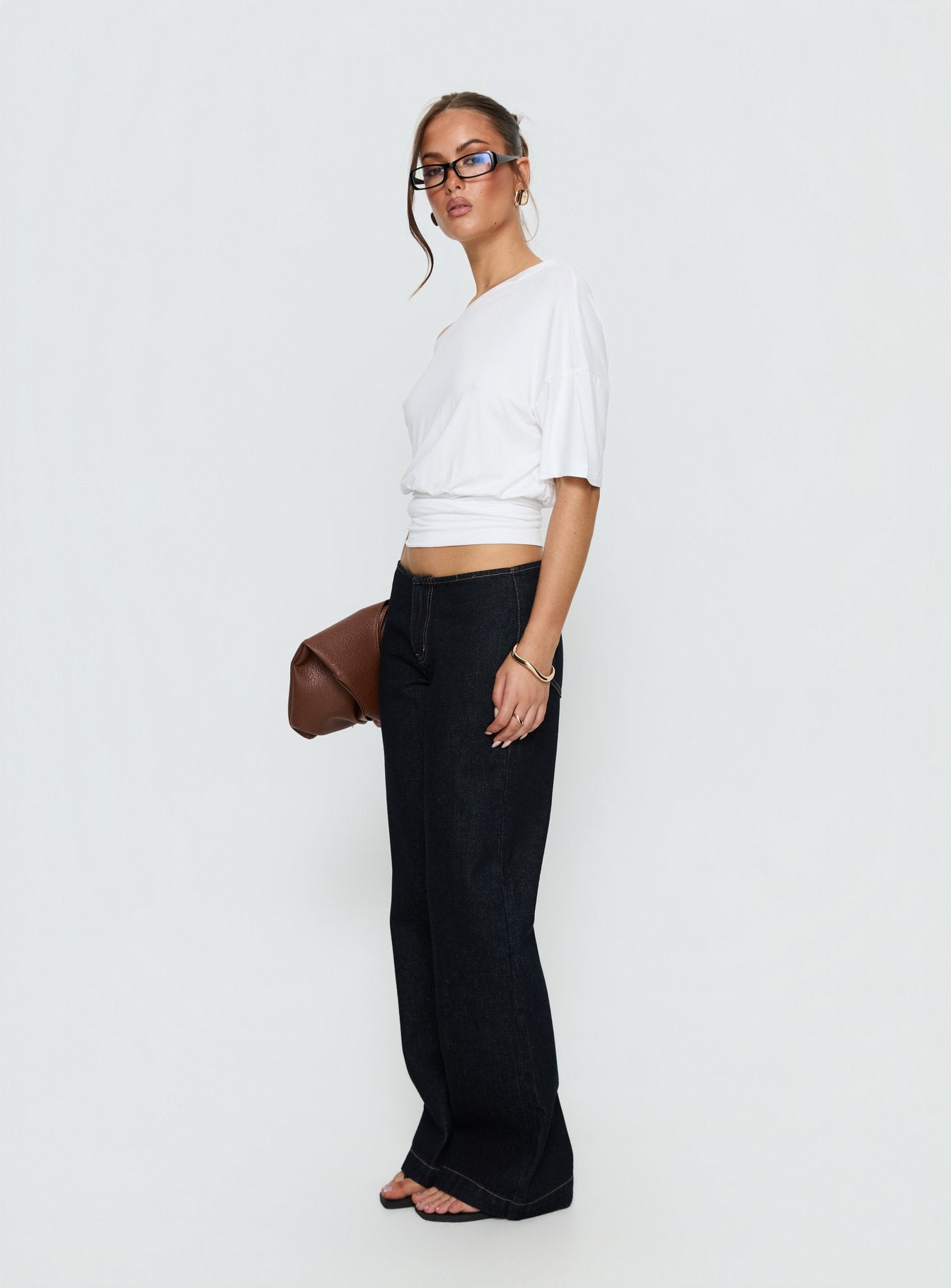 Buenos No Waist Low Rise Straight Leg Jeans Raw Denim Petite