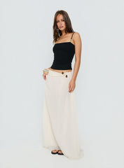Kaledia Chiffon Draped Maxi Skirt Cream