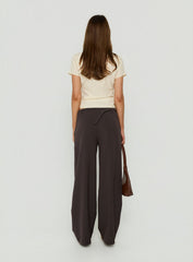 Mericana Low Rise Wide Leg Pants Brown