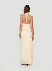 Rousseau Halter Maxi Dress Yellow