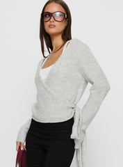 Tonee Wrap Knit Cardigan Grey