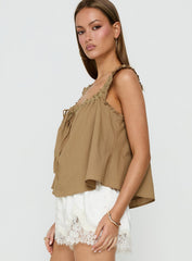 Swing Babydoll Top Beige