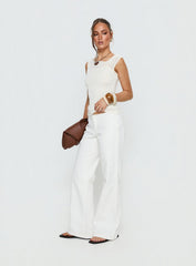 Buenos No Waist Low Rise Straight Leg Jeans White Petite