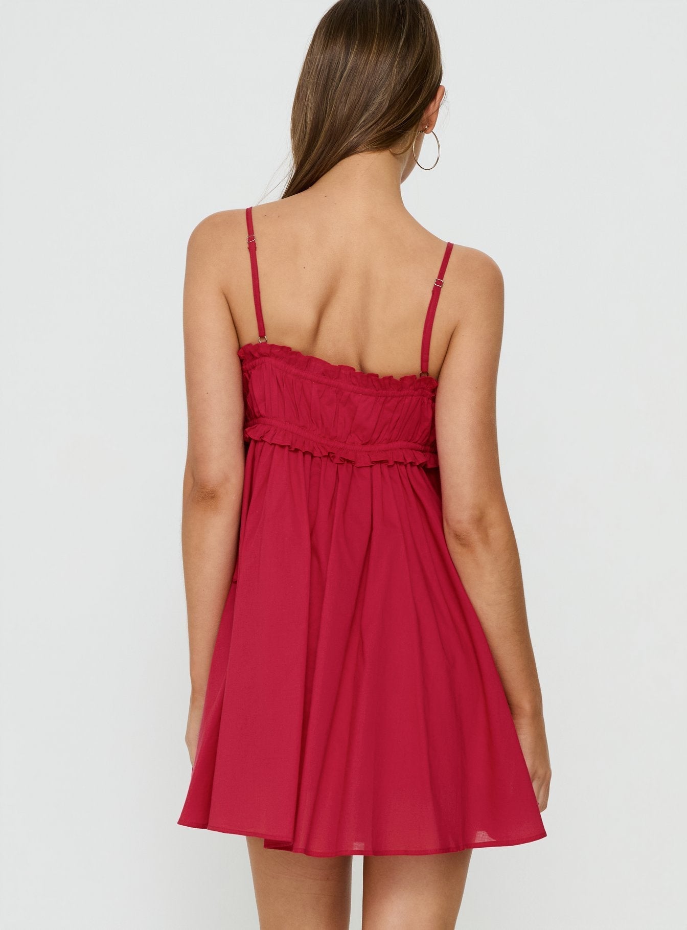 Beya Ruched Bust Mini Dress Red