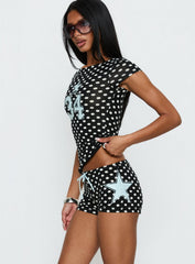 Elacie Micro Shorts Black Polka Dot