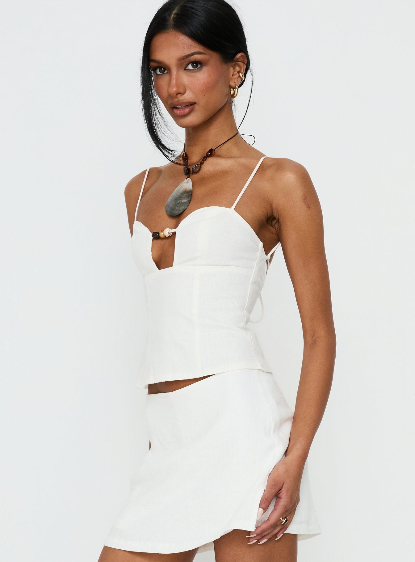Karessa Beaded Top White