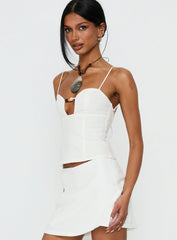 Karessa Beaded Top White